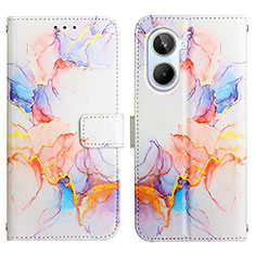 Custodia Portafoglio In Pelle Fantasia Modello Cover con Supporto Y04B per Realme 10 4G Blu