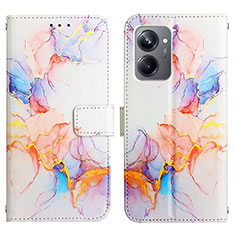 Custodia Portafoglio In Pelle Fantasia Modello Cover con Supporto Y04B per Realme 10 Pro 5G Blu