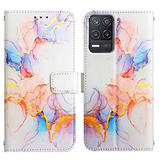 Custodia Portafoglio In Pelle Fantasia Modello Cover con Supporto Y04B per Realme 8 5G Blu