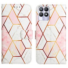 Custodia Portafoglio In Pelle Fantasia Modello Cover con Supporto Y04B per Realme 8i Bianco