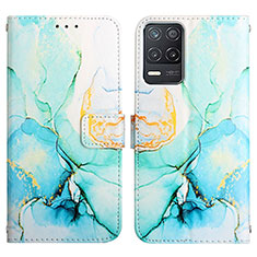 Custodia Portafoglio In Pelle Fantasia Modello Cover con Supporto Y04B per Realme 9 5G India Verde