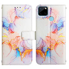 Custodia Portafoglio In Pelle Fantasia Modello Cover con Supporto Y04B per Realme C21Y Blu