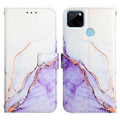 Custodia Portafoglio In Pelle Fantasia Modello Cover con Supporto Y04B per Realme C25Y Viola