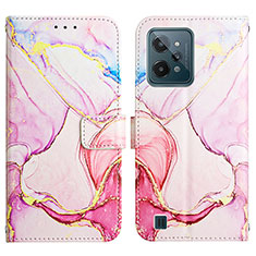 Custodia Portafoglio In Pelle Fantasia Modello Cover con Supporto Y04B per Realme C31 Rosa