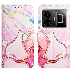 Custodia Portafoglio In Pelle Fantasia Modello Cover con Supporto Y04B per Realme GT Neo5 240W 5G Rosa