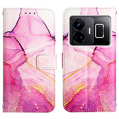 Custodia Portafoglio In Pelle Fantasia Modello Cover con Supporto Y04B per Realme GT Neo5 5G Rosa Caldo