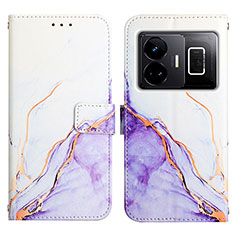 Custodia Portafoglio In Pelle Fantasia Modello Cover con Supporto Y04B per Realme GT Neo5 5G Viola