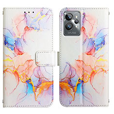 Custodia Portafoglio In Pelle Fantasia Modello Cover con Supporto Y04B per Realme GT2 Pro 5G Blu