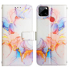 Custodia Portafoglio In Pelle Fantasia Modello Cover con Supporto Y04B per Realme Narzo 20 Blu