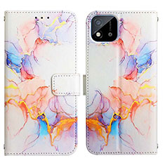 Custodia Portafoglio In Pelle Fantasia Modello Cover con Supporto Y04B per Realme Narzo 50i Blu