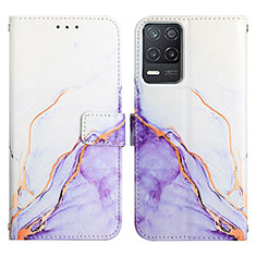 Custodia Portafoglio In Pelle Fantasia Modello Cover con Supporto Y04B per Realme V13 5G Viola