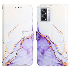 Custodia Portafoglio In Pelle Fantasia Modello Cover con Supporto Y04B per Realme V23 5G Viola