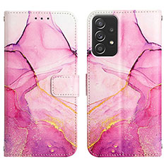 Custodia Portafoglio In Pelle Fantasia Modello Cover con Supporto Y04B per Samsung Galaxy A23 4G Rosa Caldo