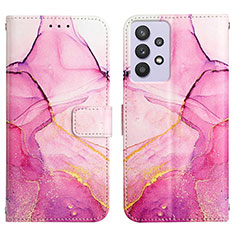 Custodia Portafoglio In Pelle Fantasia Modello Cover con Supporto Y04B per Samsung Galaxy A32 4G Rosa Caldo