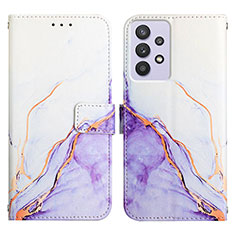 Custodia Portafoglio In Pelle Fantasia Modello Cover con Supporto Y04B per Samsung Galaxy A32 5G Viola