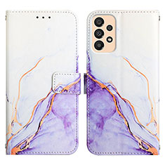 Custodia Portafoglio In Pelle Fantasia Modello Cover con Supporto Y04B per Samsung Galaxy A33 5G Viola