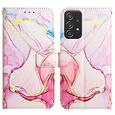 Custodia Portafoglio In Pelle Fantasia Modello Cover con Supporto Y04B per Samsung Galaxy A73 5G Rosa