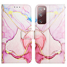 Custodia Portafoglio In Pelle Fantasia Modello Cover con Supporto Y04B per Samsung Galaxy S20 FE (2022) 5G Rosa