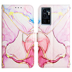 Custodia Portafoglio In Pelle Fantasia Modello Cover con Supporto Y04B per Vivo V23e 5G Rosa