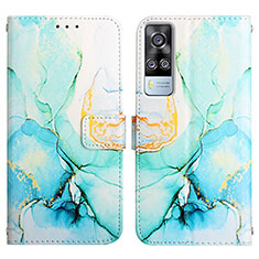 Custodia Portafoglio In Pelle Fantasia Modello Cover con Supporto Y04B per Vivo Y53s NFC Verde