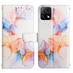 Custodia Portafoglio In Pelle Fantasia Modello Cover con Supporto Y04B per Vivo Y72 India Blu