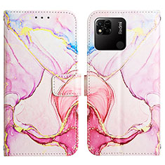 Custodia Portafoglio In Pelle Fantasia Modello Cover con Supporto Y04B per Xiaomi POCO C31 Rosa