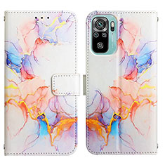 Custodia Portafoglio In Pelle Fantasia Modello Cover con Supporto Y04B per Xiaomi Poco M5S Blu