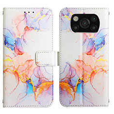 Custodia Portafoglio In Pelle Fantasia Modello Cover con Supporto Y04B per Xiaomi Poco X3 Pro Blu