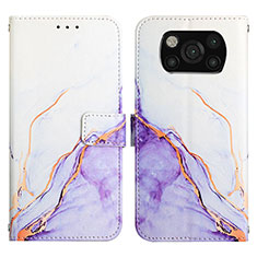 Custodia Portafoglio In Pelle Fantasia Modello Cover con Supporto Y04B per Xiaomi Poco X3 Viola