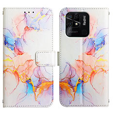 Custodia Portafoglio In Pelle Fantasia Modello Cover con Supporto Y04B per Xiaomi Redmi 10 India Blu