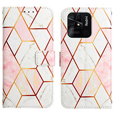 Custodia Portafoglio In Pelle Fantasia Modello Cover con Supporto Y04B per Xiaomi Redmi 10 Power Bianco