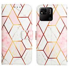 Custodia Portafoglio In Pelle Fantasia Modello Cover con Supporto Y04B per Xiaomi Redmi 9 India Bianco