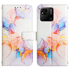 Custodia Portafoglio In Pelle Fantasia Modello Cover con Supporto Y04B per Xiaomi Redmi 9C Blu