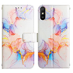 Custodia Portafoglio In Pelle Fantasia Modello Cover con Supporto Y04B per Xiaomi Redmi 9i Blu