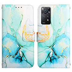 Custodia Portafoglio In Pelle Fantasia Modello Cover con Supporto Y04B per Xiaomi Redmi Note 11 Pro 5G Verde