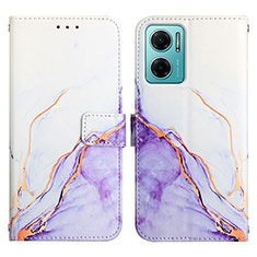 Custodia Portafoglio In Pelle Fantasia Modello Cover con Supporto Y04B per Xiaomi Redmi Note 11E 5G Viola