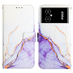 Custodia Portafoglio In Pelle Fantasia Modello Cover con Supporto Y04B per Xiaomi Redmi Note 11R 5G Viola