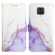 Custodia Portafoglio In Pelle Fantasia Modello Cover con Supporto Y04B per Xiaomi Redmi Note 9S Viola