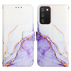 Custodia Portafoglio In Pelle Fantasia Modello Cover con Supporto Y05B per Samsung Galaxy F02S SM-E025F Lavanda