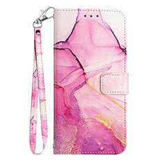 Custodia Portafoglio In Pelle Fantasia Modello Cover con Supporto Y05B per Samsung Galaxy M53 5G Rosa Caldo