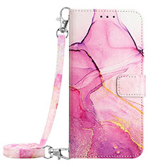 Custodia Portafoglio In Pelle Fantasia Modello Cover con Supporto YB1 per Motorola Moto G Stylus (2023) 4G Rosa Caldo