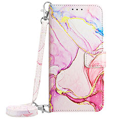 Custodia Portafoglio In Pelle Fantasia Modello Cover con Supporto YB1 per Nokia C12 Plus Rosa