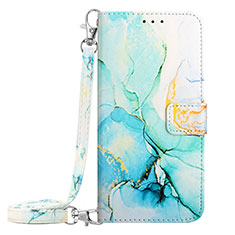 Custodia Portafoglio In Pelle Fantasia Modello Cover con Supporto YB1 per Nokia C12 Plus Verde