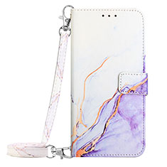 Custodia Portafoglio In Pelle Fantasia Modello Cover con Supporto YB1 per Xiaomi Redmi Note 12 Pro+ Plus 5G Viola