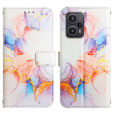 Custodia Portafoglio In Pelle Fantasia Modello Cover con Supporto YB1 per Xiaomi Redmi Note 12 Turbo 5G Blu