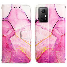 Custodia Portafoglio In Pelle Fantasia Modello Cover con Supporto YB1 per Xiaomi Redmi Note 12S Rosa Caldo