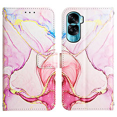 Custodia Portafoglio In Pelle Fantasia Modello Cover con Supporto YB4 per Huawei Honor 90 Lite 5G Rosa