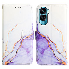 Custodia Portafoglio In Pelle Fantasia Modello Cover con Supporto YB4 per Huawei Honor 90 Lite 5G Viola