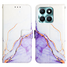 Custodia Portafoglio In Pelle Fantasia Modello Cover con Supporto YB4 per Huawei Honor X6a Viola