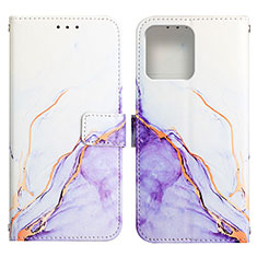 Custodia Portafoglio In Pelle Fantasia Modello Cover con Supporto YB4 per Motorola Moto Edge 40 Pro 5G Viola